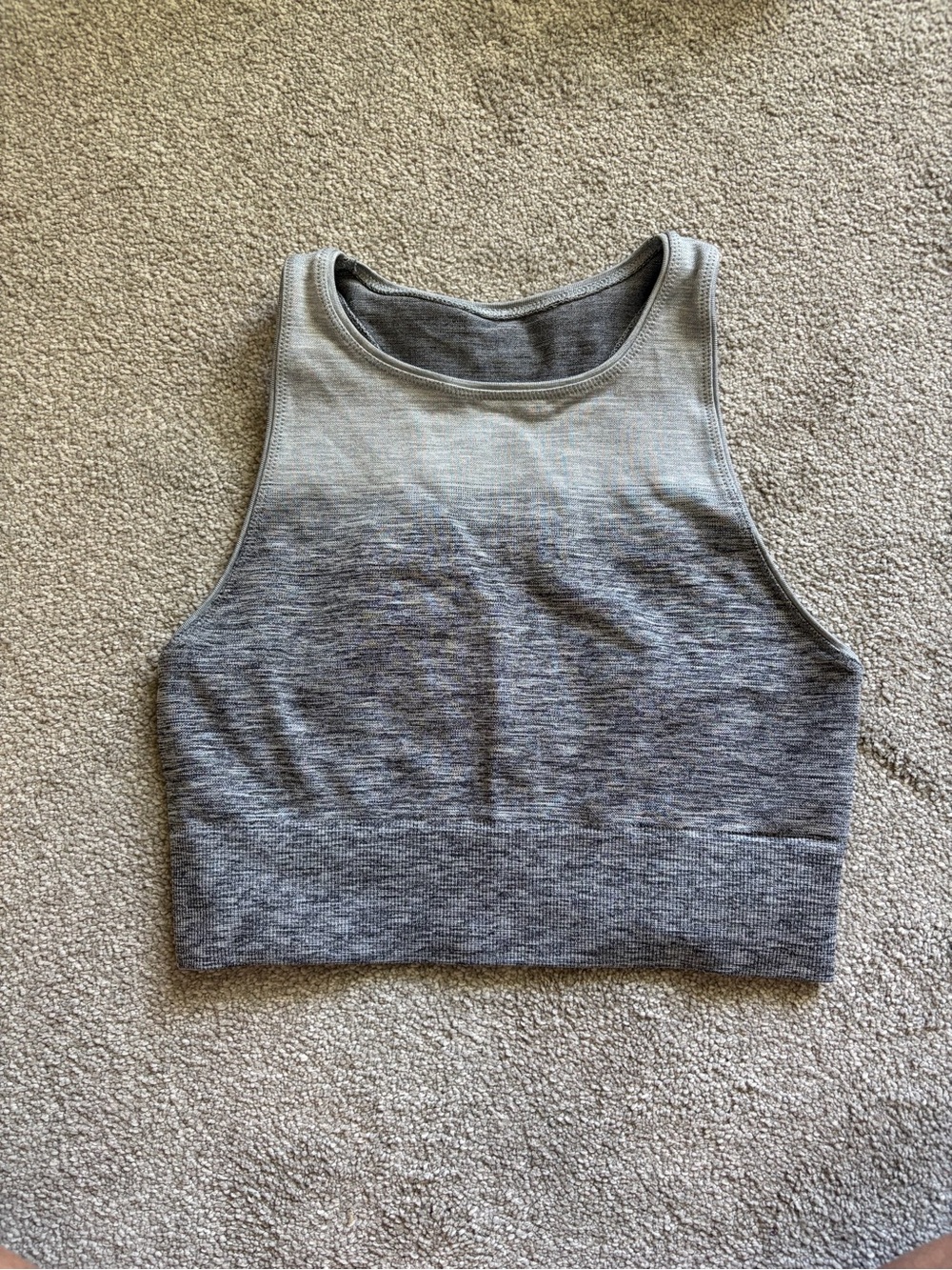 Lululemon Seamless Crop Tank – Gray Ombré / Space Dye - size 4
